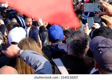 Paris, France - March The 27th 2022: A Political Meeting Of Eric Zemmour At Trocadéro Square.