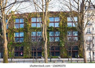 PARIS, FRANCE - MARCH 4: Quai Branly Museum. The Green Wall On Part Of The Exterior Of The Museum Was Designed And Planted By Gilles Clement And Patrick Blanc, In Paris, France On March 4, 2013