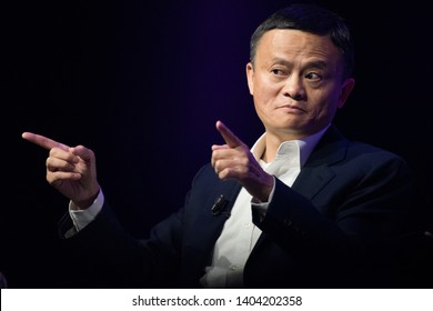 PARIS, FRANCE - MAY 16, 2019 : The chinese businessman and CEO of Alibaba group Jack Ma in congress at VIVA Technology (Vivatech) the world's rendezvous for startup and leaders.