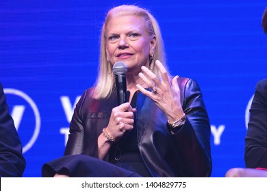 PARIS, FRANCE - MAY 16, 2019 : The Chairman, President And CEO Of IBM Virginia Rometty Called Ginni Rometty,  In Congress At VIVA Technology (Vivatech) The World's Rendezvous For Startup And Leaders.