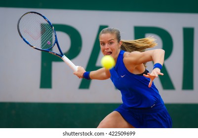 PARIS, FRANCE - MAY 18 : Maria Sakkari in action during qualification at the 2016 French Open