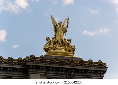 Paris, France – May 2018 – Architectural Detail Of The Paris Opera, The Primary Opera And Ballet Company Of France. Founded In 1669 By Louis XIV Simply Known Simply As The Opera