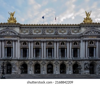 Paris, France – May 2018 – Architectural Detail Of The Paris Opera, The Primary Opera And Ballet Company Of France. Founded In 1669 By Louis XIV Simply Known Simply As The Opera