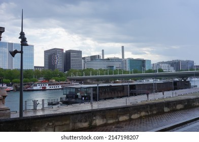 Paris, France - May 2021 - Office Buildings In The Business Center Of Quai De La Rapée, By The River Seine, In The 12th Arrondissement, Between The Railway Stations Gare D'Austerlitz And Gare De Lyon