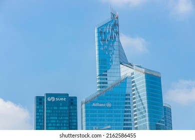 Paris, France - May 2022 : Tour First Tower In La Defense Business District In Paris, France