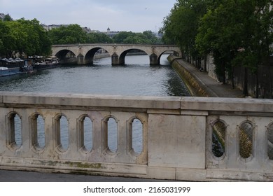 Paris, France - May the 20th 2022: A view of the Seine river from the bridge Louis-Phillipe.