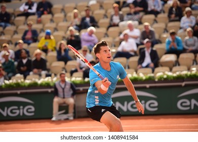 Paris, France - May 27 2019: Dominic Thiem Playing In Roland Garros 1st Round