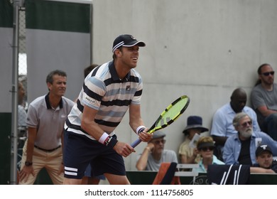 PARIS, FRANCE - MAY 28:  Sam Querrey (USA) Competes In Round 1 At The The French Open On May 28, 2018 In Paris, France.