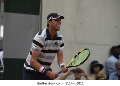 PARIS, FRANCE - MAY 28:  Sam Querrey (USA) Competes In Round 1 At The The French Open On May 28, 2018 In Paris, France.