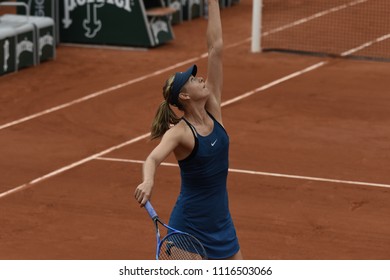 PARIS, FRANCE - MAY 29:  Maria Sharapova (RUS)) competes in round 1 at the The French Open on May 29, 2018 in Paris, France.