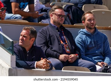 PARIS, FRANCE - MAY 30, 2022: Carlos Martinez, The Coach Of Russian Tennis Player Daria Kasatkina, Attends Her Round Four Match At Roland Garros 2022 In Paris, France