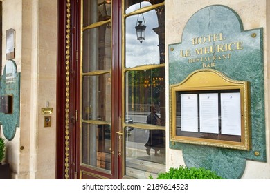 Paris; France - May 31 2022 : Le Meurice Hotel In The Rivoli Street