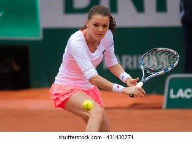 PARIS, FRANCE - MAY 31 : Agnieszka Radwanska in action at the 2016 French Open