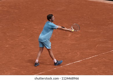 PARIS, FRANCE - MAY 31:  Cameron Norrie (GBR) Competes In Round 3 At The The French Open On May 31, 2018 In Paris, France.