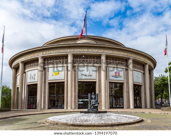 Paris, France - May 5, 2019:\
Economic, Social and Environmental Council (ESEC) on place\
Iena