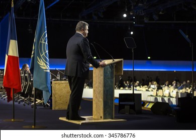 PARIS, FRANCE - Nov 30, 2015: Speech By The President Of Ukraine Petro Poroshenko At The 21st Session Of The UN Conference On Climate Change