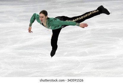 PARIS, FRANCE - NOVEMBER 16, 2013: Jason BROWN Of USA Performs Free Program At Trophee Bompard ISU Grand Prix At Palais Omnisports De Bercy.