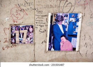 PARIS FRANCE OCT 16 2014: Graffitis For To Remember On 31 August 1997, Diana, Princess Of Wales Died As A Result Of Injuries Sustained In A Car Crash In The Pont De L Alma Road Tunnel In Paris, France