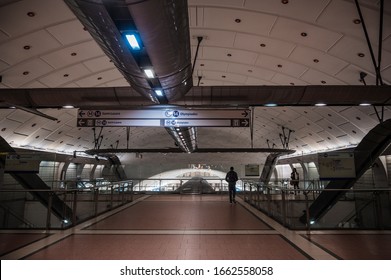 Paris, France - October 25, 2019: Madeleine Is A Station On Line 14 Of The Paris Metro In Central Paris And The 8th Arrondissement. 