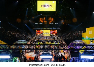 Paris, France - October 7, 2021 : Show Floor At The Bpifrance Innovation Generation (BIG) Business Convention At The Accor Arena In Paris Bercy - Event Organized By The French Public Investment Bank