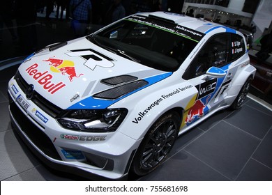 PARIS, FRANCE - OCTOBER 7th, 2014 : Volkswagen Polo R WRC At Paris Autoshow