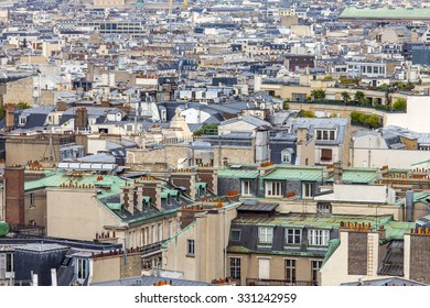 PARIS, FRANCE, on AUGUST 30, 2015. City landscape. A view of roofs of Paris from the Triumphal arch