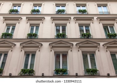 PARIS, FRANCE, on OCTOBER 26, 2018. Urban view. A building facade fragment around Grands Boulevards