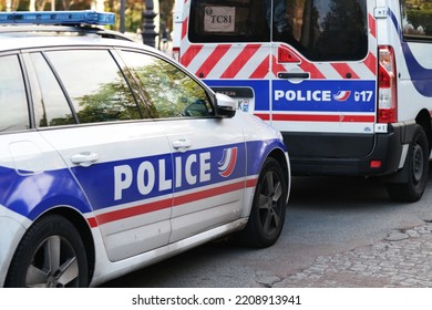 Paris ,France - September 03.2020: Police Cars On The Paris Streets.