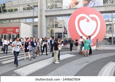 Paris, France - September 1, 2019: Congress of the European Society of Cardiology at the Porte de Versailles Convention Center in Paris
