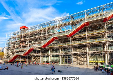 PARIS, FRANCE - SEPTEMBER 12, 2018: Centre Georges Pompidou is a complex building museum in the Beaubourg area in Paris, France