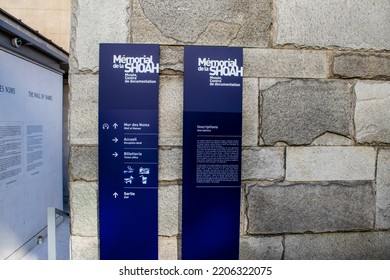 Paris, France - September 14, 2022 The Shoah Memorial Is A Place Of Remembrance Of The Genocide Of The Jews, Located In Paris In France