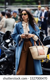 PARIS, France- September 2019: Stylish Outfit On The Street During Paris Fashion Week Spring Summer 2020