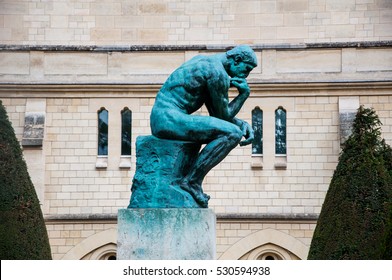 PARIS, FRANCE - September 30, 2015: Statue of "The Thinker" in the park-museum of sculptures by Auguste Rodin in Paris, France.