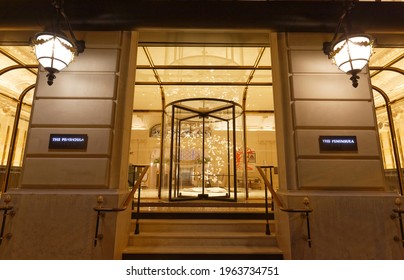 Paris, France-April 25 , 2021 : Perfectly Situated At Avenue Kleber, The Peninsula Hotel Sits In The Heart Of Paris Within Walking Distance Of Some Of The World S Most Famous Monuments .