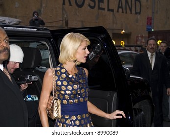 Paris Hilton Outside The Ed Sullivan Theater Before A Taping Of The David Letterman Show On January 29th, 2008.