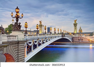 Paris. Image of the Alexandre III Bridge located in Paris, France.