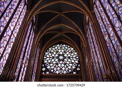 PARIS - JULY 17, 2017 - Stained glass windows of Sainte Chapelle