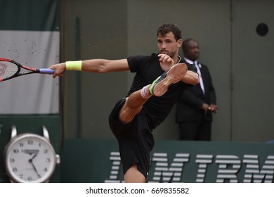 PARIS - JUNE 2:  Grigor Dimitrov (BUL) Competes Against Pablo Carreño Busta (ESP) In Round 3 At The French Open On June 2, 2017 In Paris, France. 