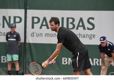 PARIS - JUNE 2:  Grigor Dimitrov (BUL) Competes Against Pablo Carreño Busta (ESP) In Round 3 At The French Open On June 2, 2017 In Paris, France. 