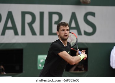 PARIS - JUNE 2:  Grigor Dimitrov (BUL) Competes Against Pablo Carreño Busta (ESP) In Round 3 At The French Open On June 2, 2017 In Paris, France. 