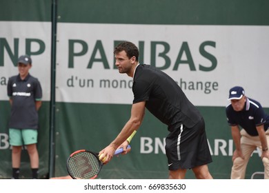 PARIS - JUNE 2:  Grigor Dimitrov (BUL) Competes Against Pablo Carreño Busta (ESP) In Round 3 At The French Open On June 2, 2017 In Paris, France. 