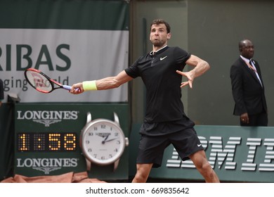 PARIS - JUNE 2:  Grigor Dimitrov (BUL) Competes Against Pablo Carreño Busta (ESP) In Round 3 At The French Open On June 2, 2017 In Paris, France. 