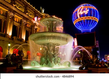 Paris In Las Vegas At Night