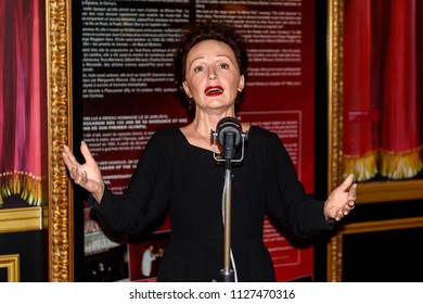 PARIS - MAR 30, 2018: Edith Piaf, French Singer,  The Wax Museum Grevin In Paris, France