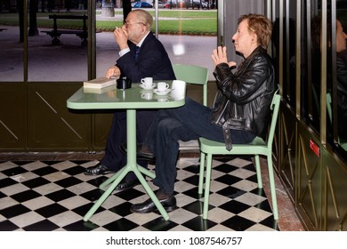 PARIS - MAR 30, 2018: Fabrice Luchini, French Actor Of Italian Origin, Wax Museum Grevin In Paris, France