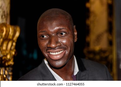 PARIS - MAR 30, 2018:  Omar Sy, French popular actor,  the Wax Museum Grevin in Paris, France