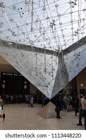 Paris - March 2017 - Inverted Pyramid Of Louvre Museum