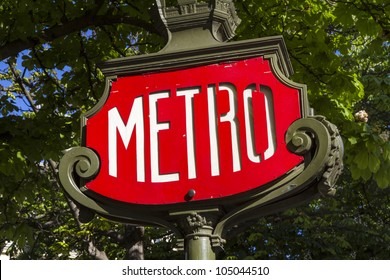 Paris Metro Subway Sign