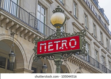 Paris Metro Subway Sign