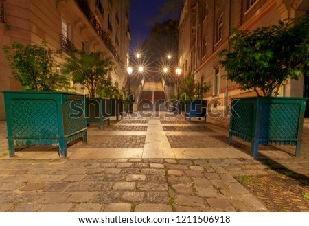 Similar – Image, Stock Photo Stairs with sunset Facade